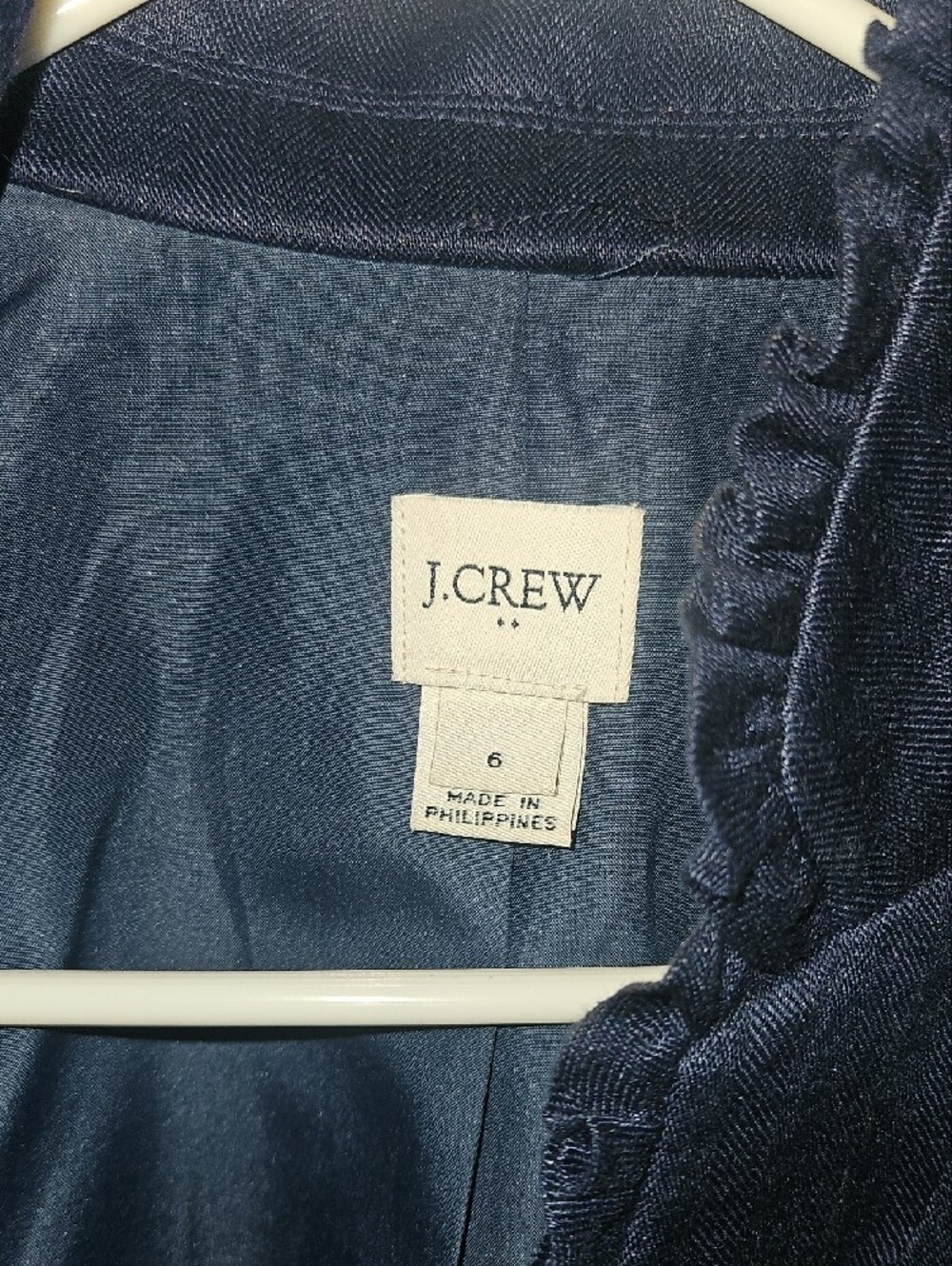 J. Crew Navy Ruffle-Edge Blazer - Picture 3 of 6